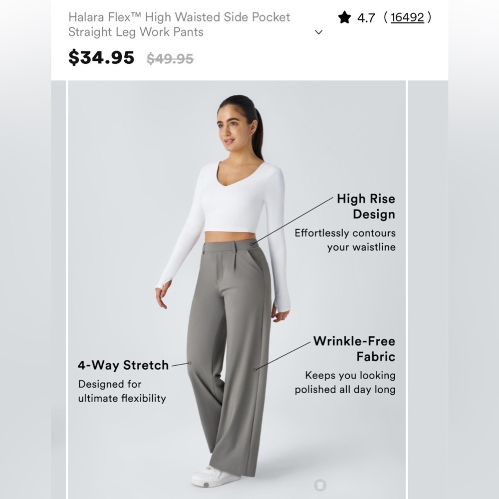 Halara Flex high-waisted work pants NWT